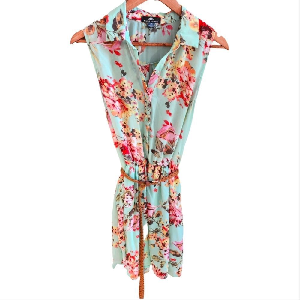 RIVER Island Bohemian Vintage Floral Pattern Midi Dress